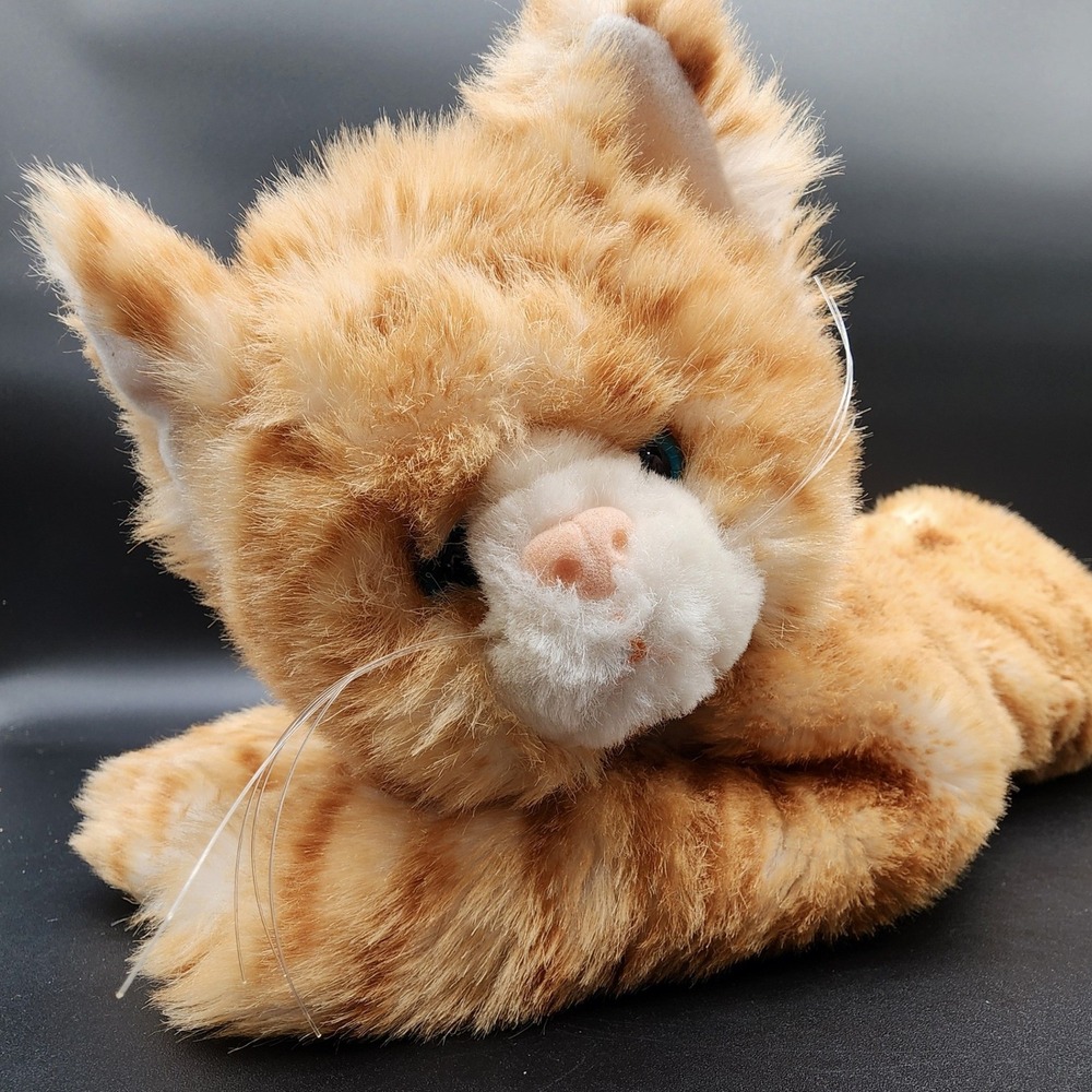 Fiesta 20" Orange Tabby Cat Plush Vintage 1995 Lying Ginger Kitten Realistic Toy